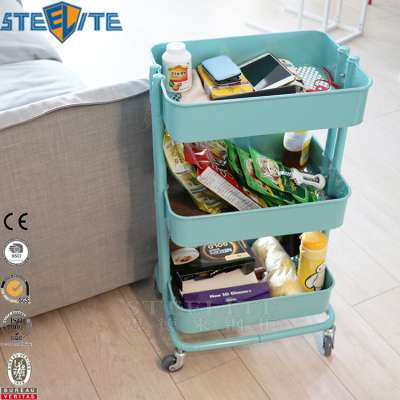 Office Kitchen Bedroom Garden Bathroom Metal Rolling Organization Storage Utility Cart Trolley on Wheels