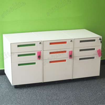 Home Office Under Desk 3 Drawer Steel Mobile File Cabinet Mobile Pedestal Cabinet