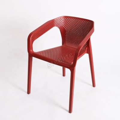 High back plastic stacking dining chair with pp seat wholesale