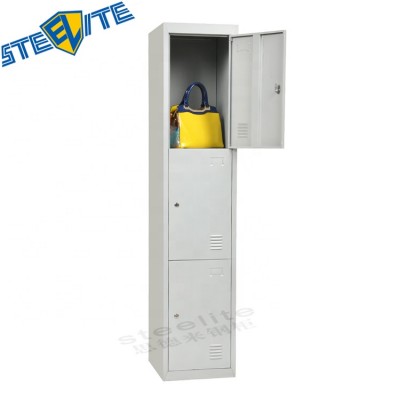 Durable School Gym Used Changing Room 3 Door Almirah Design Steel Locker