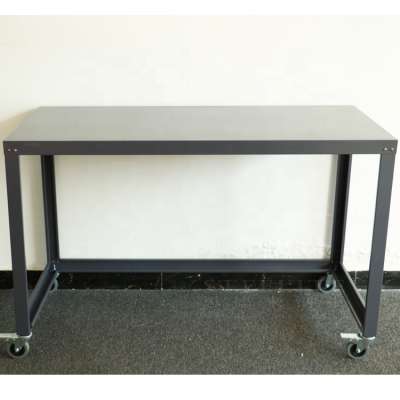 Home Office Steel Table Computer Console Desk Table Metal Workstation With Wheel