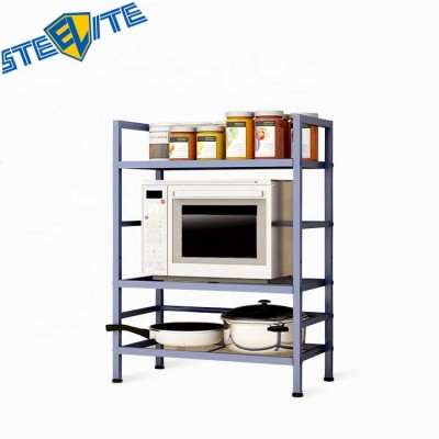 3 Tier Carbon Steel Wire Shelving Food Cart Kitchen Accessories Metal Storage Kitchen Trolley Shelf