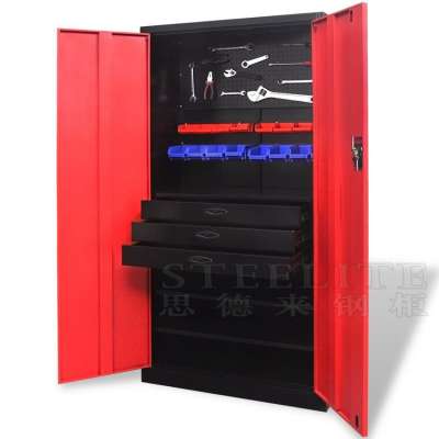 Iron Steel Tool Garage Storage Cabinet With Plastic Parts Receiving Drawer Box