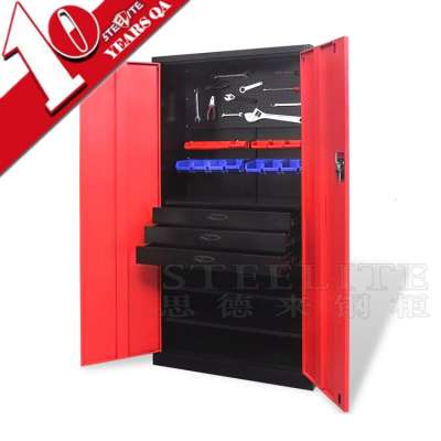 Workshop Garage Metal Tool Spare Part Storage Cabinet With Plastic Drawers And Shelf