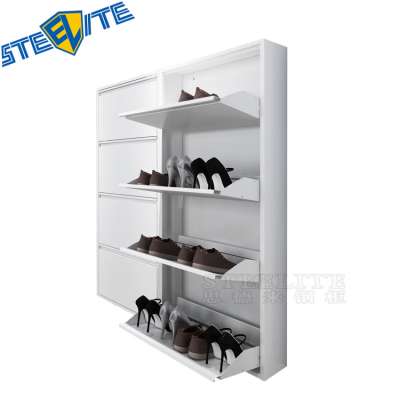 Shoe Storage Cabinet Diy 4 Layer Metal Shoe Rack Storage Drawer Cabinet Manufacture