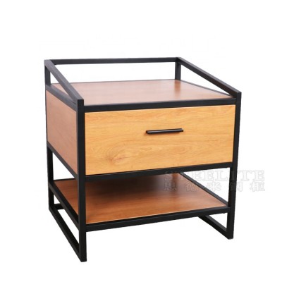 Home Hotel Furniture Metal Nightstand End Table With Drawer For Home Decor Cabinet